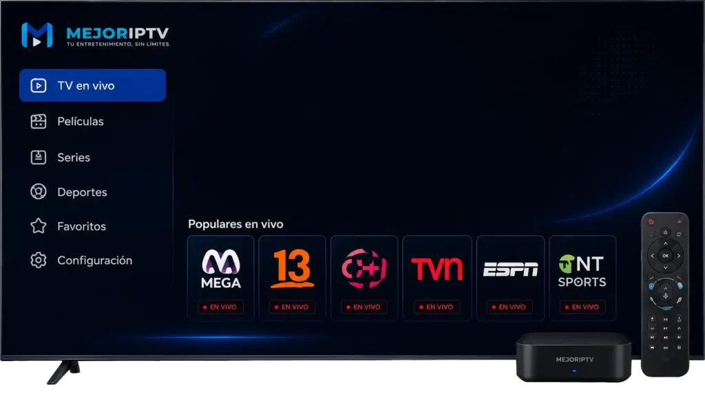 Servicio IPTV Chile funcionando en una Smart TV